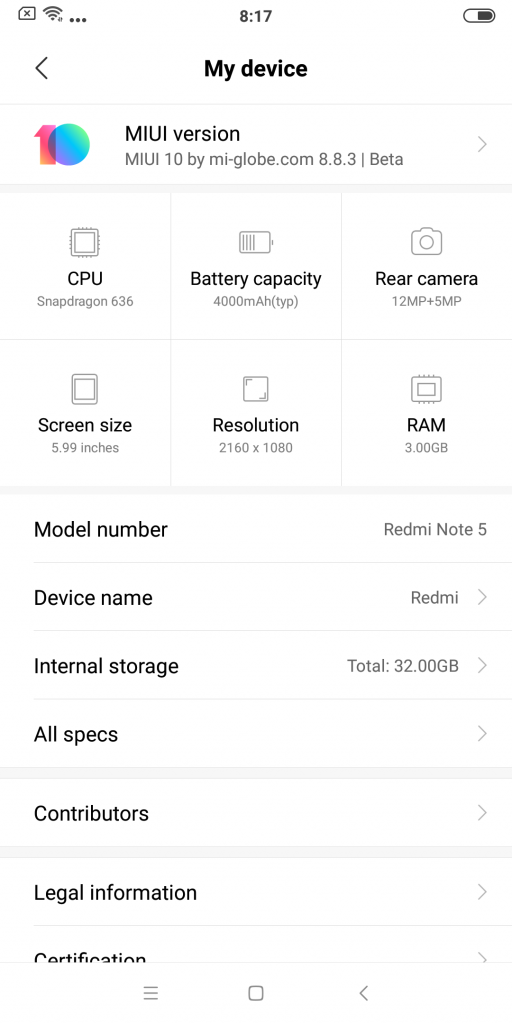 RedMi Note 5 Performance Review mi-globe_performance_review_redminote5_deviceinfo